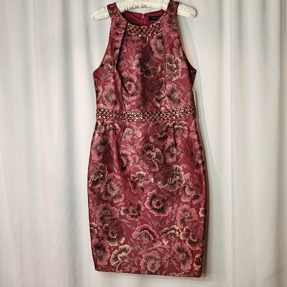 Neiman Marcus NWT Carmen Marc Valvo Collection Embellished Mauve Women's Size 10 - Picture 1 of 16